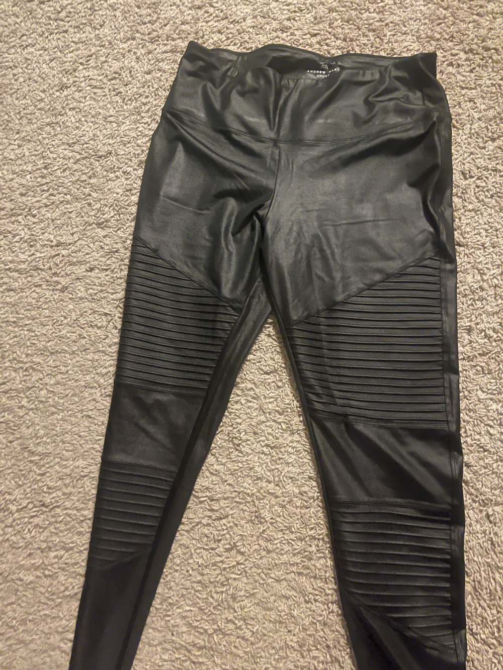 Andrew Marc Sport Black Faux Leather Leggings